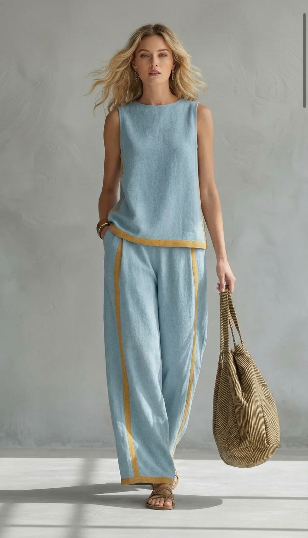 Leila | Ensemble élégant en coton et lin
