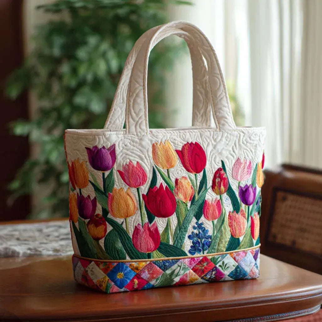 Sac avec un imprimé de tulipes
