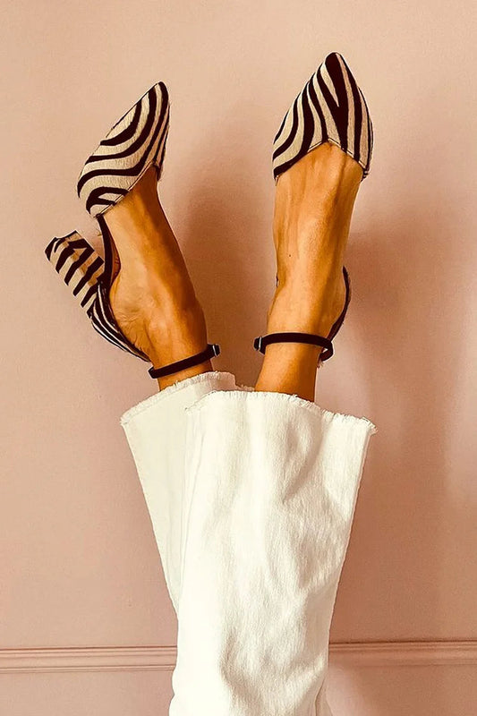 Keren™ | Talons pointus avec imprimé zèbre