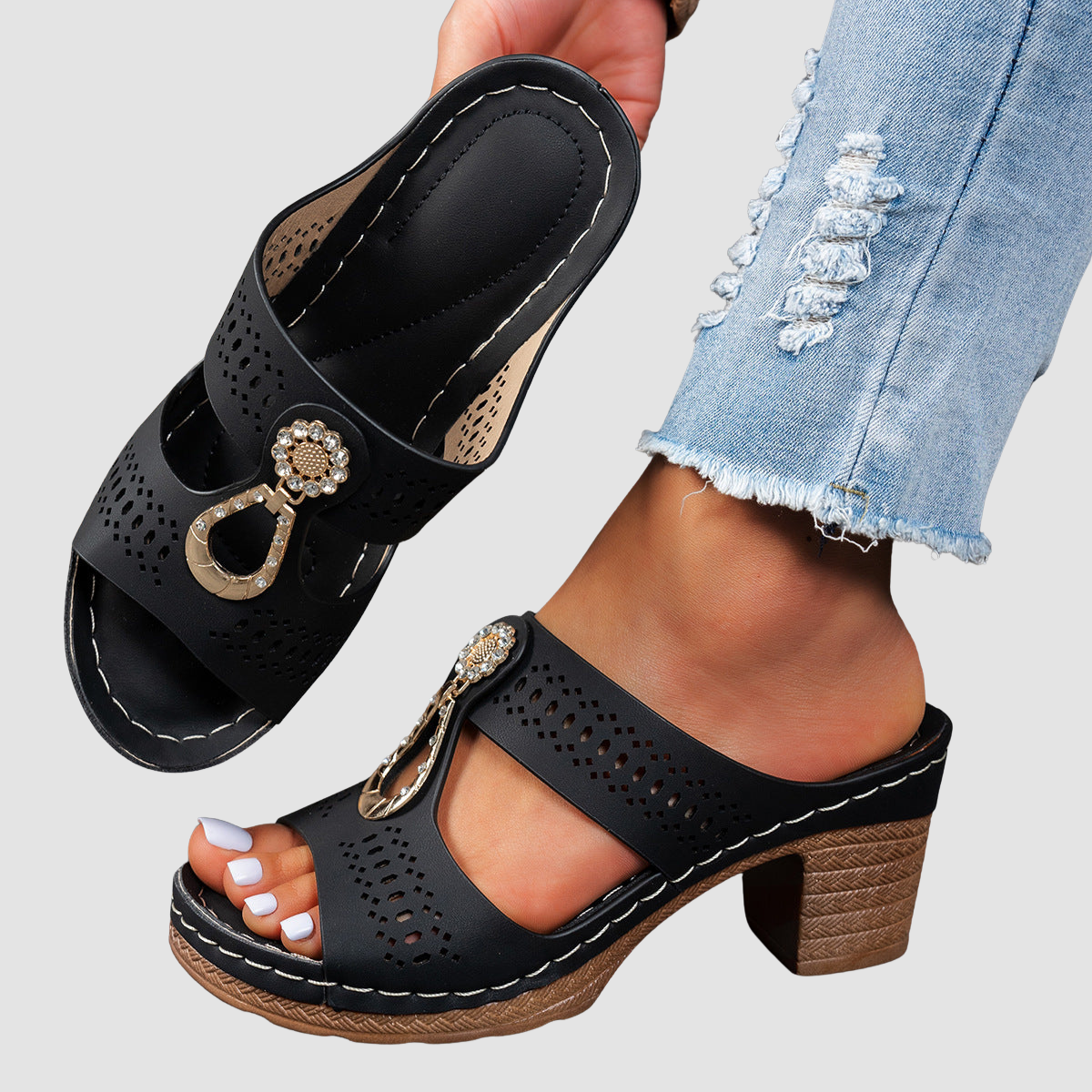 Isabella™ | Sandales orthopédiques confortables à talons hauts