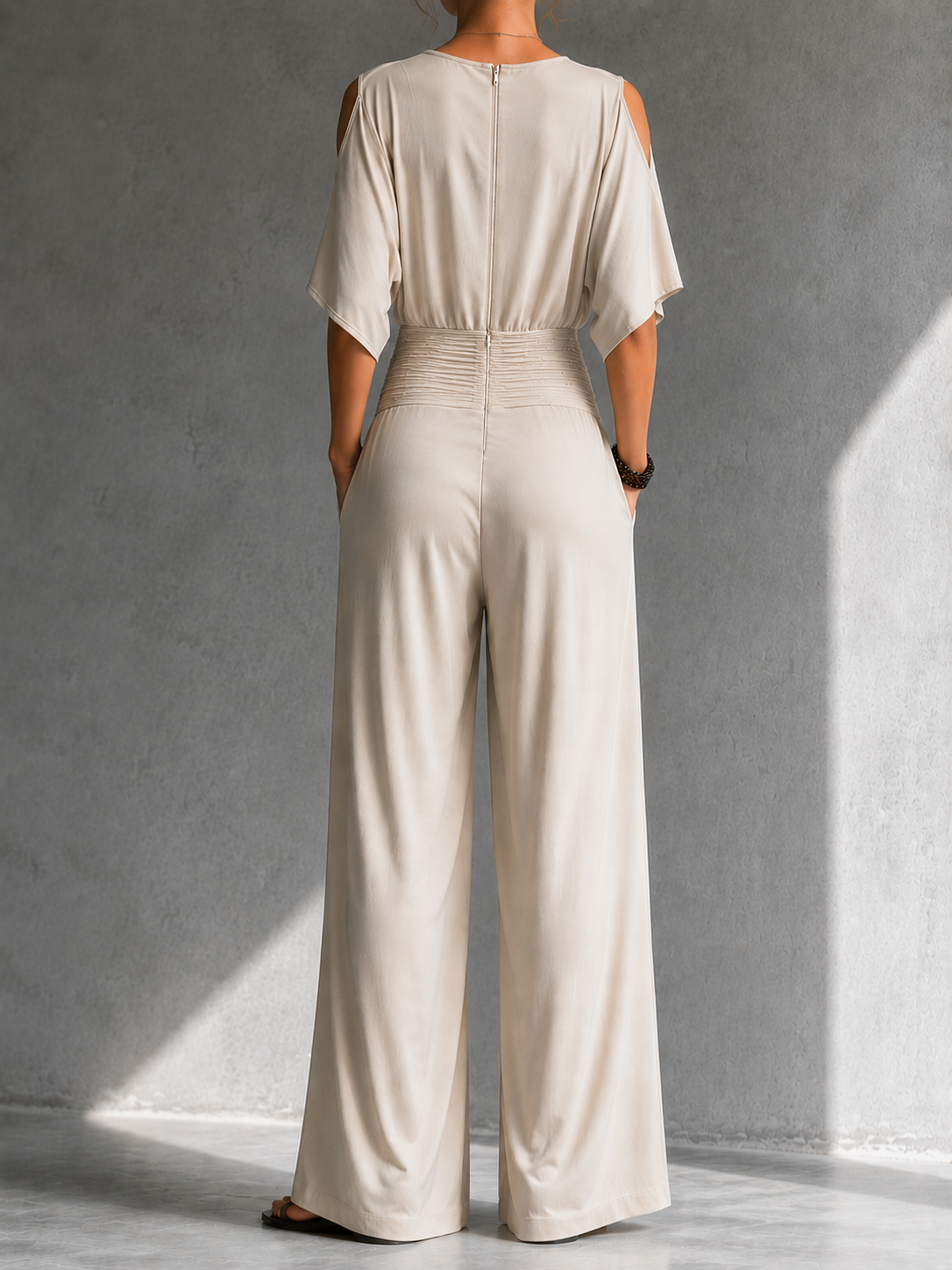 Alia | Ensemble élégant à effet portefeuille et jambes larges