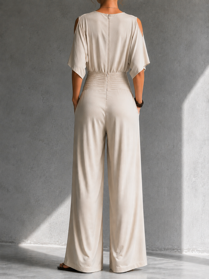 Alia | Ensemble élégant à effet portefeuille et jambes larges