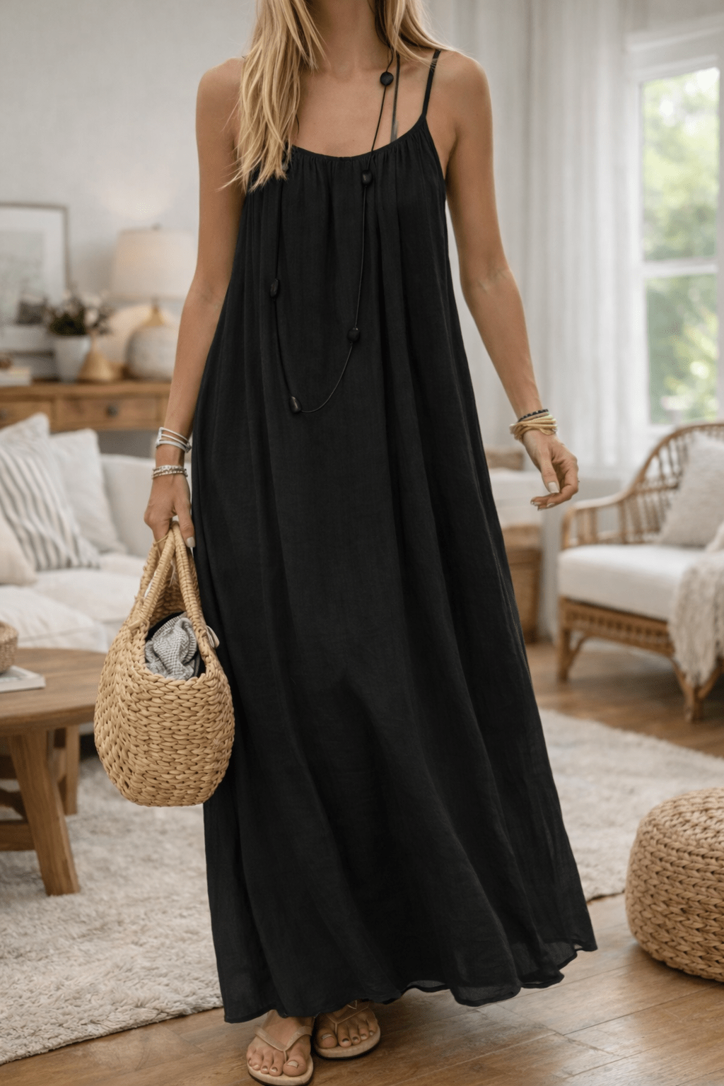 Robe longue ouverte dans le dos
