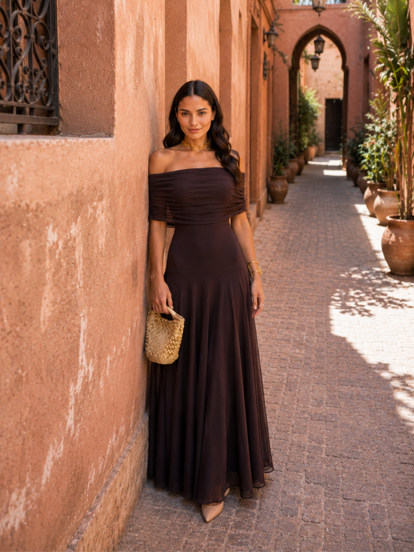 Robe Toledo de couleur marron