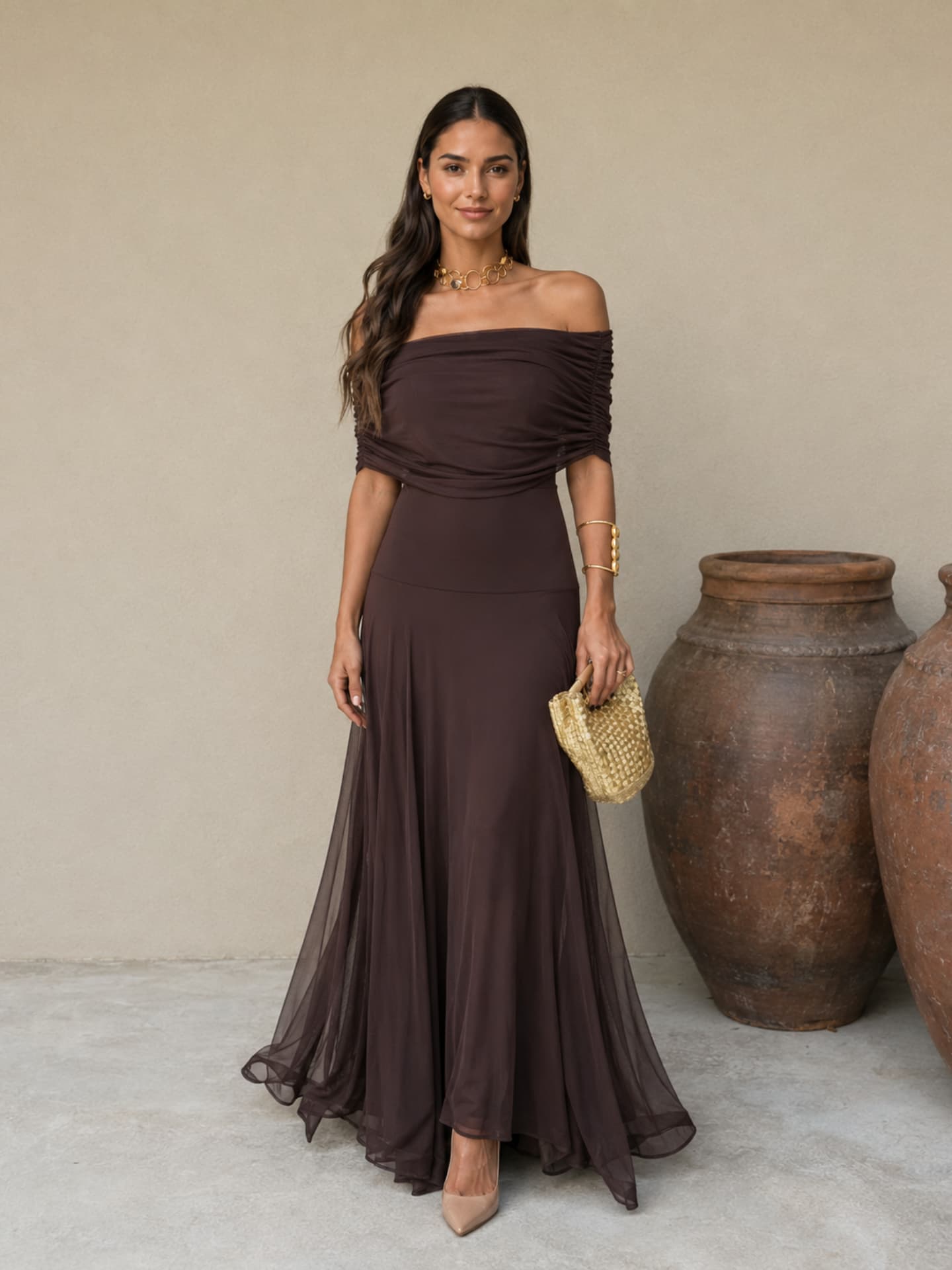 Robe Toledo de couleur marron