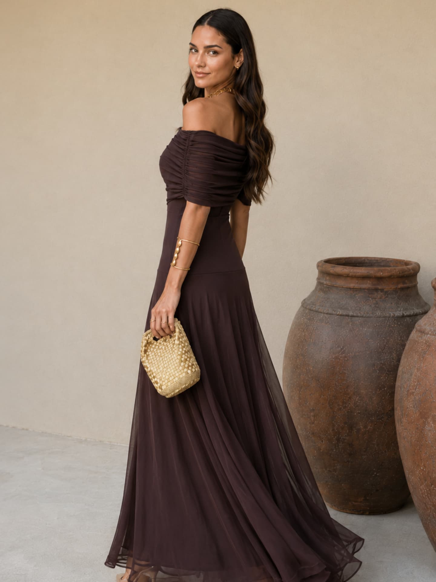 Robe Toledo de couleur marron
