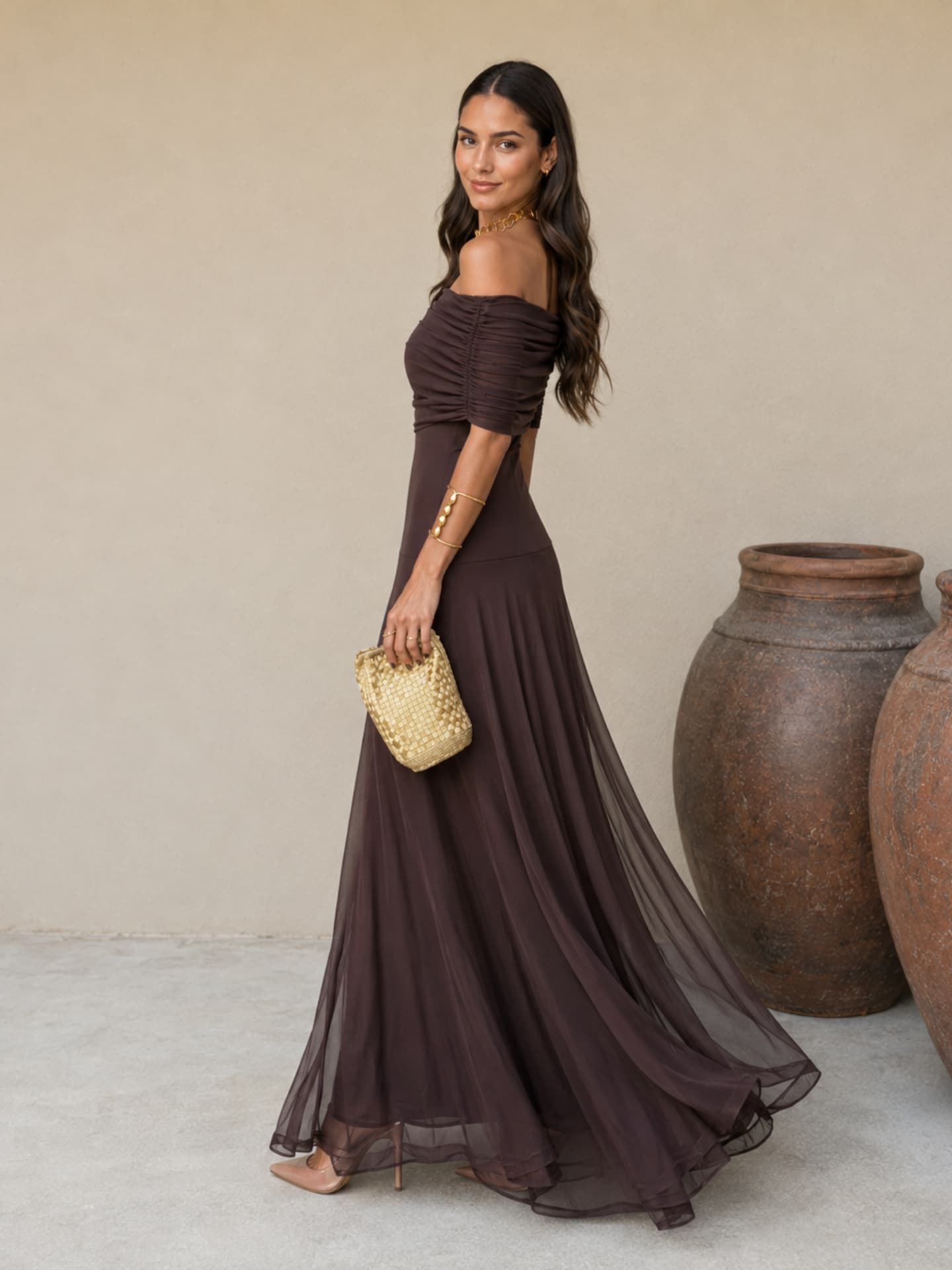 Robe Toledo de couleur marron