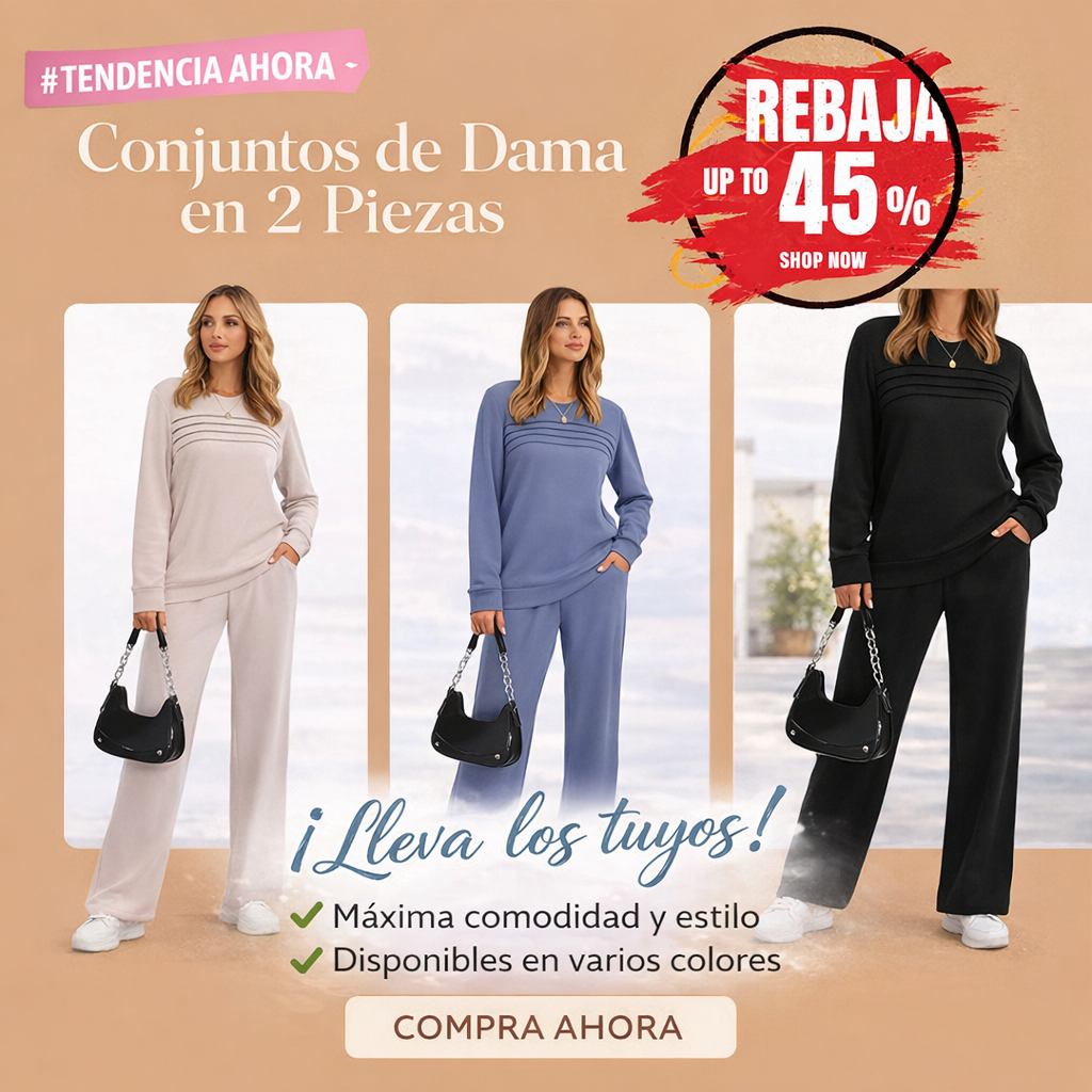 🔥DERNIER JOUR : 60 % DE RÉDUCTION💓Ensemble de t-shirt à col rond et pantalons avec cordon pour femme