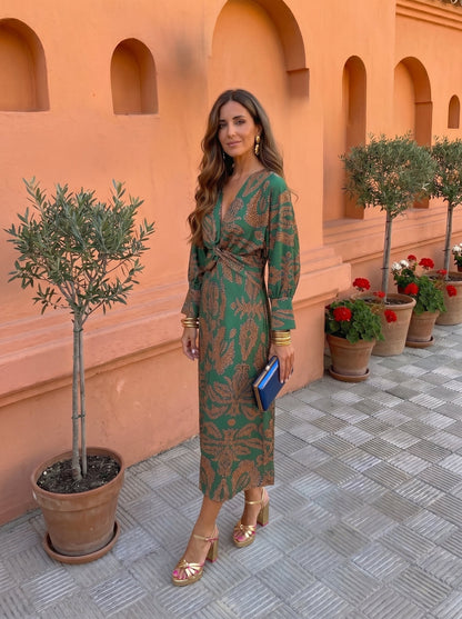 Robe midi à motifs