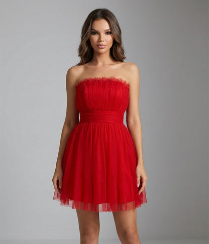 Vestido Sueño de Tul – Top bandeau con lazo elegante