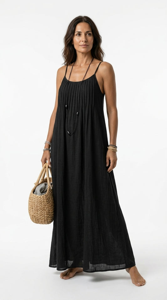 Robe longue ouverte dans le dos