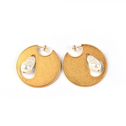 Pendientes Perla Barroca Dorados