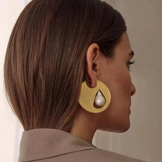 Boucles d'oreilles Perle Baroque Dorées