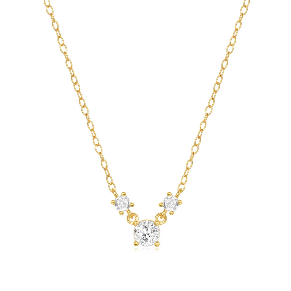 Collier avec Zircon Rond Argent 925