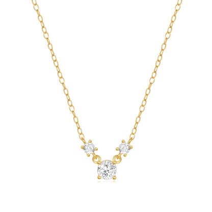 Collier avec Zircon Rond Argent 925