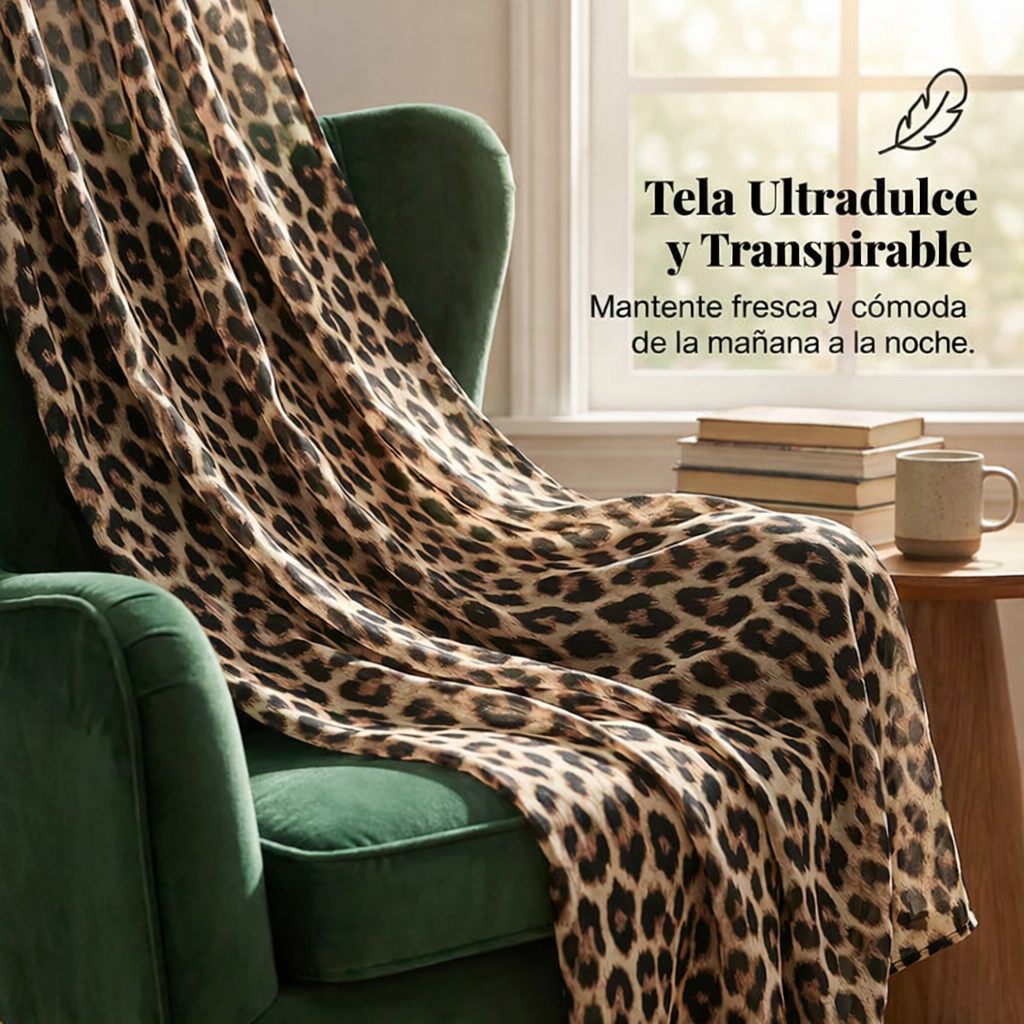 Combinaison femme avec imprimé léopard rétro et décolleté en V