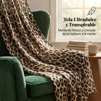 Combinaison femme avec imprimé léopard rétro et décolleté en V