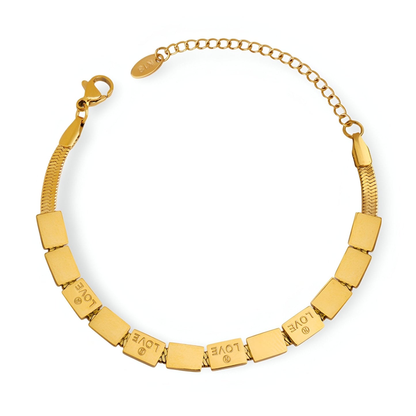 Pulsera Loïs “Love” de titanio chapada en oro de 18 quilates
