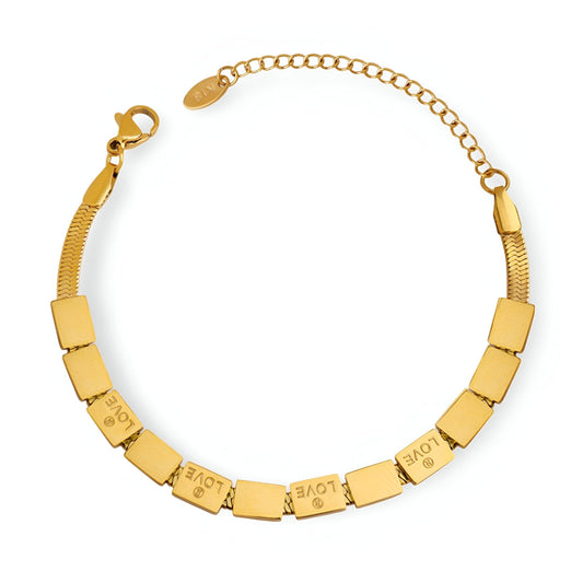 Bracelet Loïs “Love” en titane plaqué or 18 carats