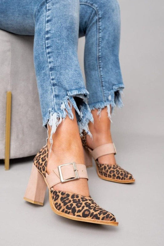 Ilana™ | Talons carrés avec un imprimé léopard audacieux